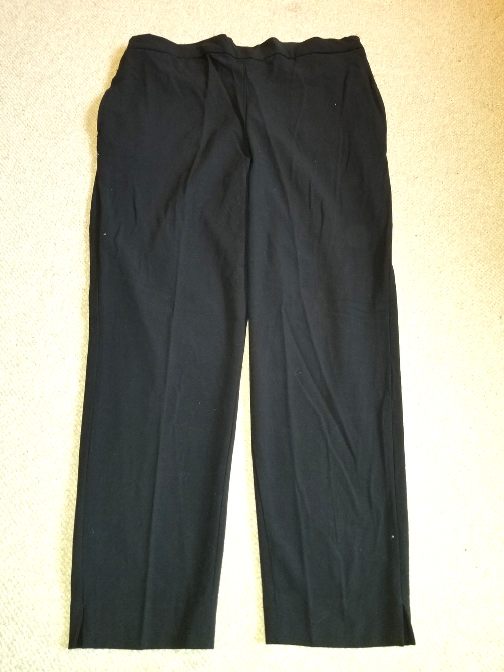 NWT Womens Pants-BANANA REPUBLIC-black rayon stretch straight "Pull-On Pant"-12